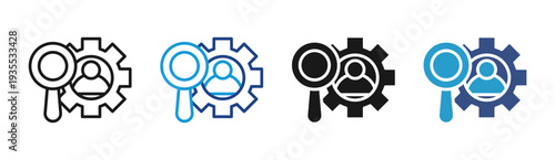 Talent Analysis icon set multiple style collection