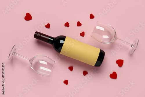 Bottle of wine, glasses and...