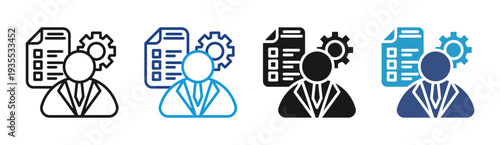 Professional Service icon set multiple style collection