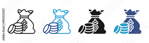 Profit Growth icon set multiple style collection