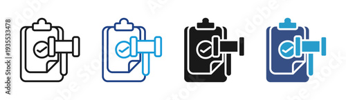 Approval Control icon set multiple style collection