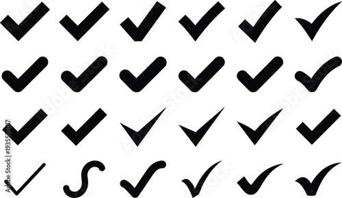 Check Mark Icons Collection with Various Tick, Approval, Validation and Verification Symbols in Bold and Minimal Styles