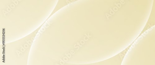 Elegant Minimalist Beige Curve Background. A sophisticated vector illustration featuring soft, luminous overlapping arcs in warm cream and ivory tones. This clean, organic composition