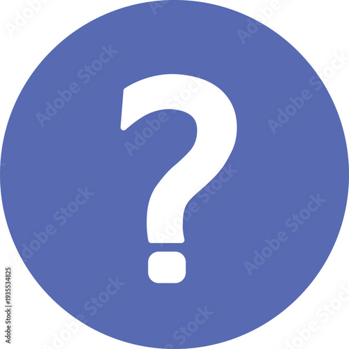 White question mark inside blue circle
