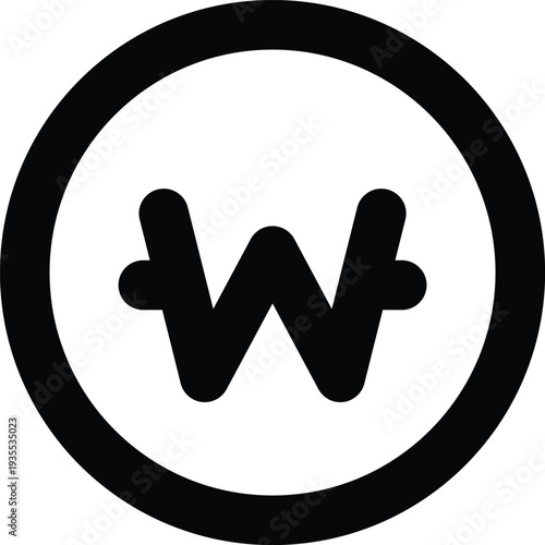 Symbol of South Korean won currency