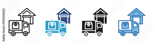 Business Delivery icon set multiple style collection