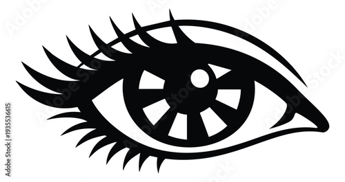 Minimalist line art illustration of a human eye depicting an open gaze for beauty and vision concepts