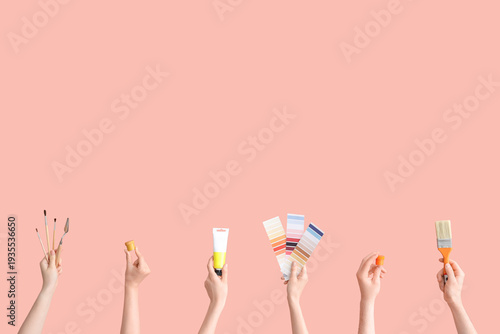 Female hands with artist's ...