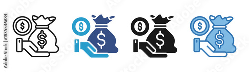 Smart Investment icon set multiple style collection