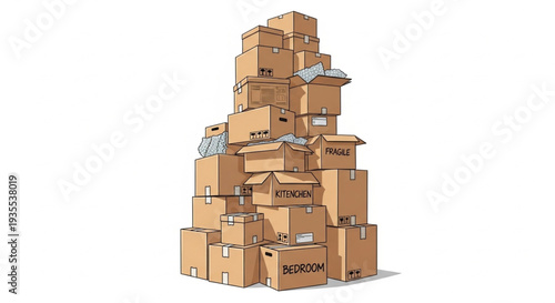 Stack of Cardboard Boxes.