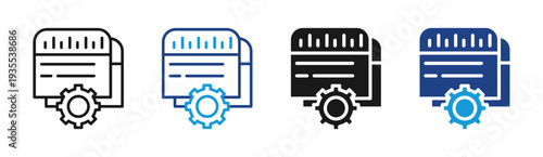 Process Automation icon set multiple style collection
