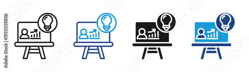 Data Presentation icon set multiple style collection