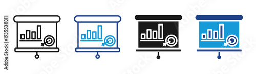 Growth Reporting icon set multiple style collection