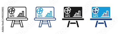 Strategy Board icon set multiple style collection