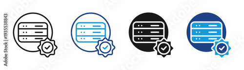 Data Security icon set multiple style collection