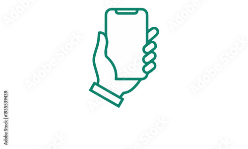 Hand holding smartphone for coffee ordering app with bean icon