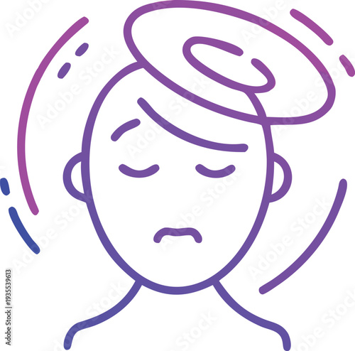 Illustration of a person experiencing a headache or migraine