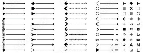Minimal Bullet Point Icon Set with Arrows, Dots, Stars and Hearts for UI UX Design