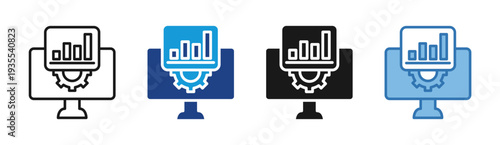 Kpi Dashboard icon set multiple style collection