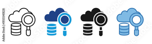 Data Intelligence icon set multiple style collection