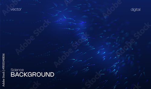 Scientific medical research biotechnology blue background with bio health ai technology for banner template. Concept futuristic with abstract network for neural digital science design.