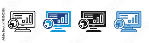 Business Dashboard icon set multiple style collection