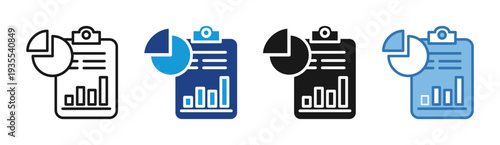 Executive Report icon set multiple style collection