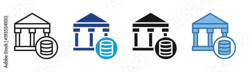 Financial Data icon set multiple style collection