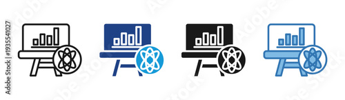 Scientific Analytics icon set multiple style collection