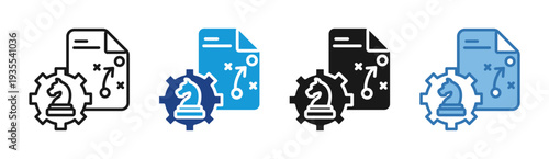 Strategic Planning icon set multiple style collection