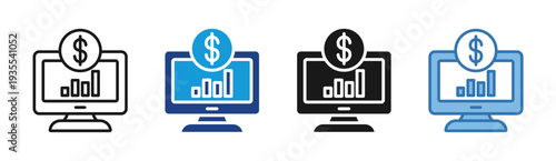 Revenue Analytics icon set multiple style collection