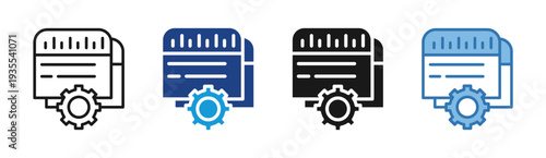 Process Automation icon set multiple style collection