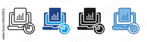 Performance Metrics icon set multiple style collection