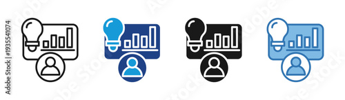 Customer Analytics icon set multiple style collection