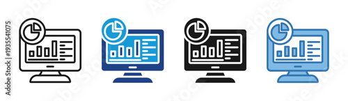 Analytics Platform icon set multiple style collection