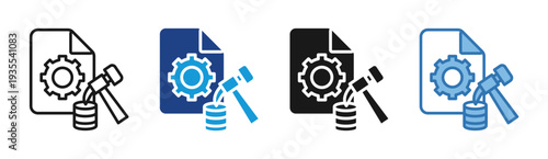 Data Governance icon set multiple style collection
