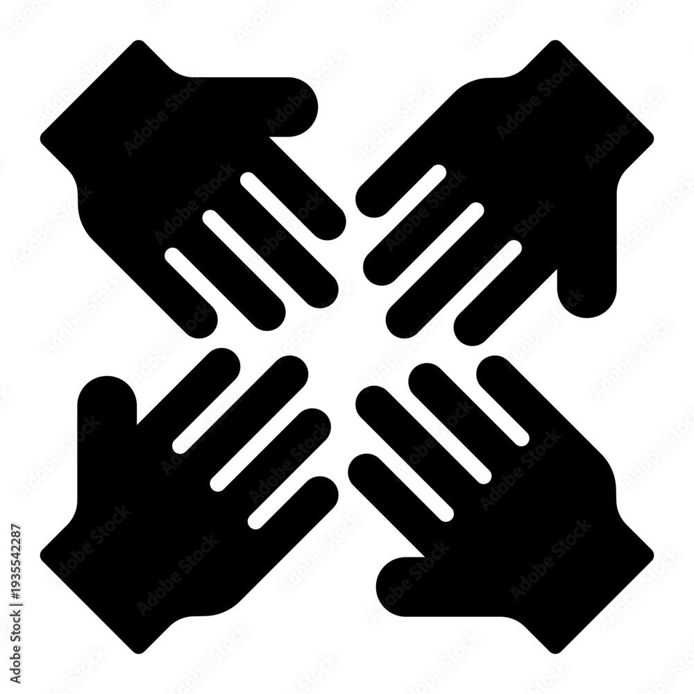 Obraz premium Unity Human Rights Glyph Icon