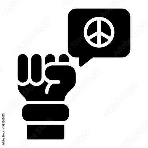 Freedom from Violence Human Rights Glyph Icon