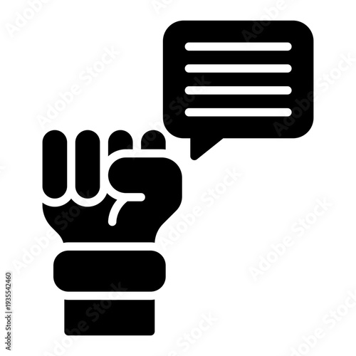 Free Speech Human Rights Glyph Icon