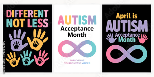 Autism acceptance month awareness posters