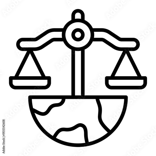 Justice Human Rights Line Icon