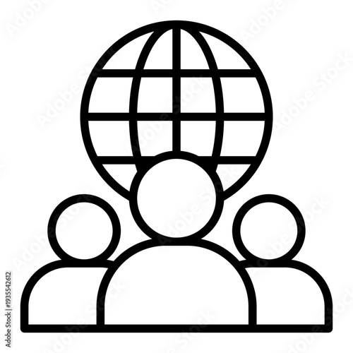 Global Citizenship Human Rights Line Icon