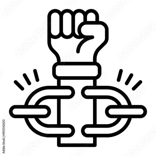 Freedom Human Rights Line Icon
