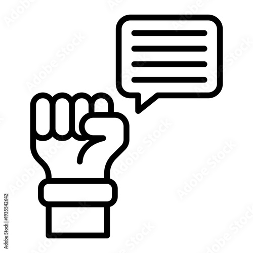 Free Speech Human Rights Line Icon