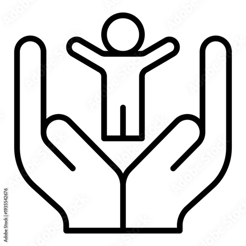 Children’s Rights Human Rights Line Icon