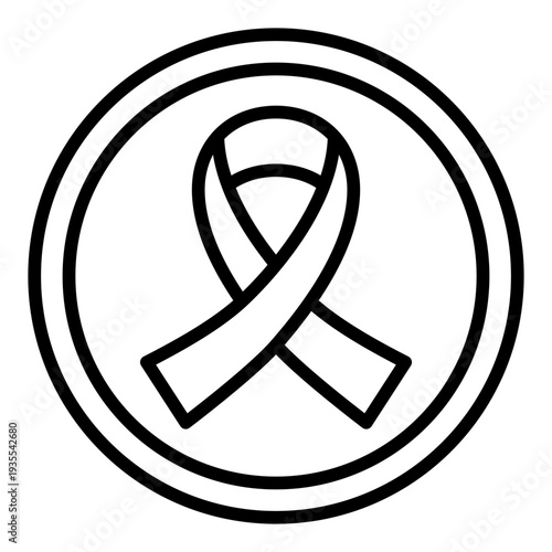 Awareness Ribbon Human Rights Line Icon