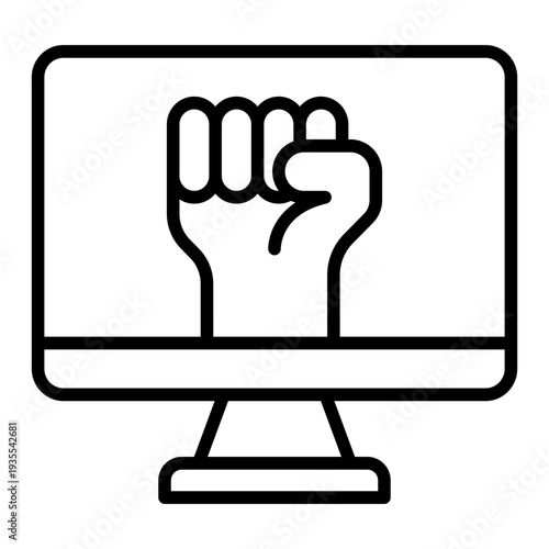 Digital Rights Human Rights Line Icon