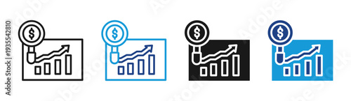 Auction Analytics icon set multiple style collection