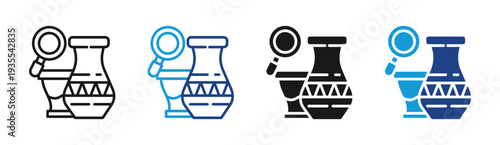 Antique Value icon set multiple style collection