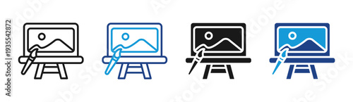 Art Auction icon set multiple style collection